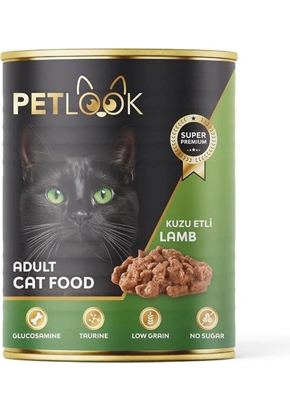 Konserve Kedi Maması Yetişkin Kuzu Etli, Parça Etli 415 gr 24 Adet Yaş Mama Düşük Tahıllı fiyatları