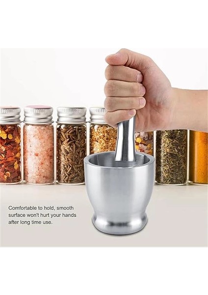 304 Paslanmaz Çelik Havan Seti – Kaymaz Tabanlı,sarımsak Ezici, Baharat ve Ot Öğütücü indirimleri