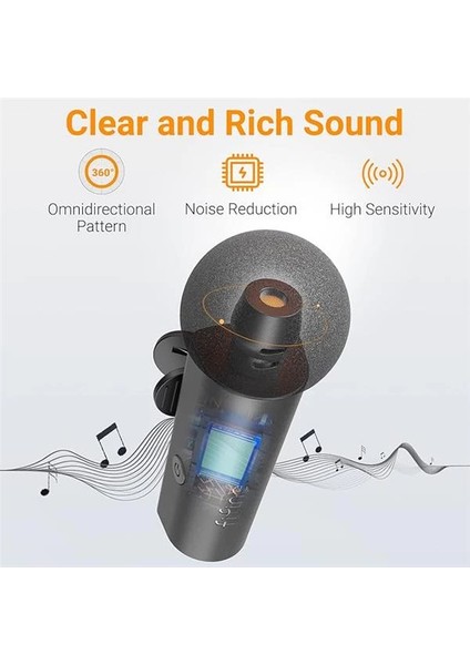 IPHONE15 (Usb C)/android Telefon/tablet Için Kablosuz Yaka Yaka Mikrofon, Akülü Kondenser modelleri