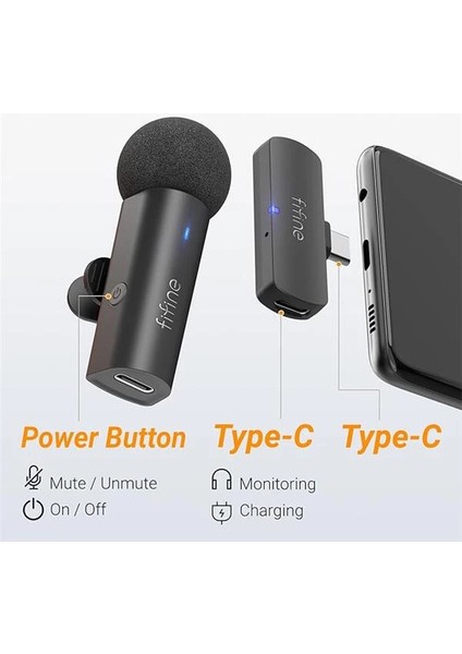 IPHONE15 (Usb C)/android Telefon/tablet Için Kablosuz Yaka Yaka Mikrofon, Akülü Kondenser fırsatları