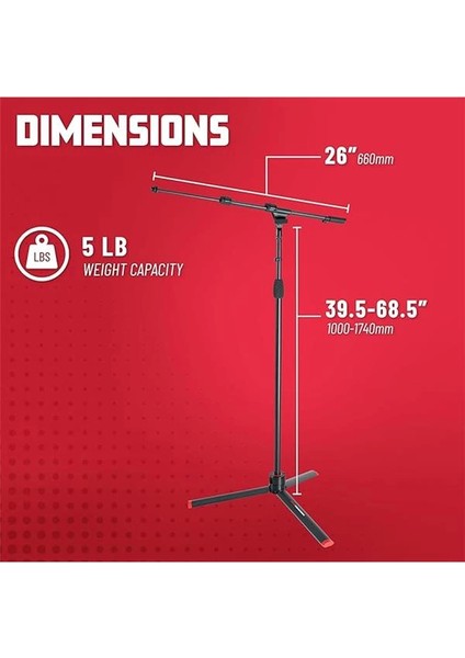 Gfw-Id-Mıc | Id Serisi Teleskopik Boom Kollu Tripod Mikrofon Standı