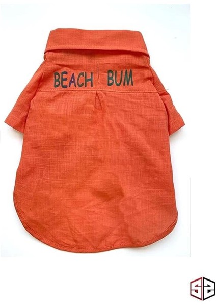 Beach Bum - Turuncu Yazlık Köpek Gömleği (Küçük Irklar) (Large)