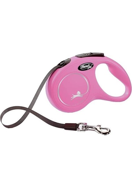 Flexi New Classic M Beden Pembe 5mt Şerit Tasma