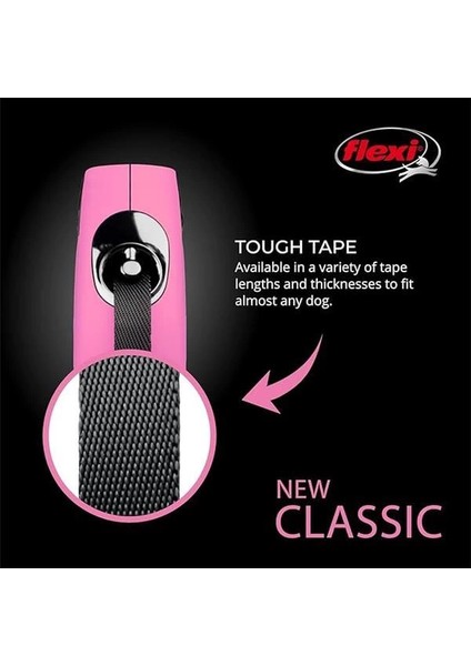 Flexi New Classic M Beden Pembe 5mt Şerit Tasma indirimleri