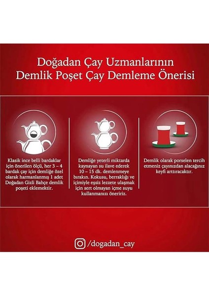 Doğadan Gizli Bahçe Demlik Poşet Siyah Çay (Klasik, 100 Adet) indirimleri