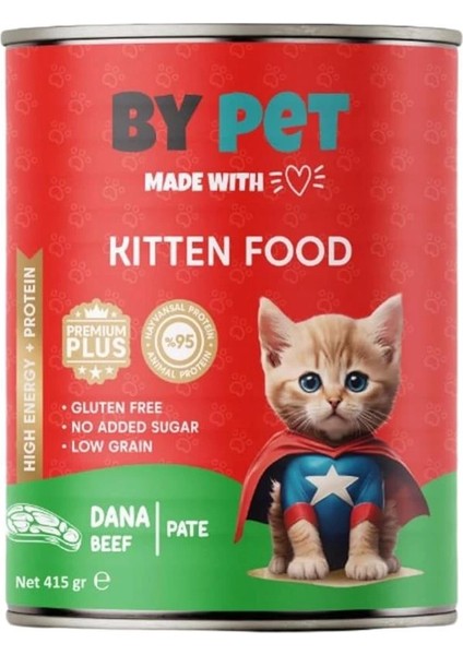 Yavru Kediler Için Dana Etli Konserve Yaş Mama 415 gr x 12 Adet fırsatları