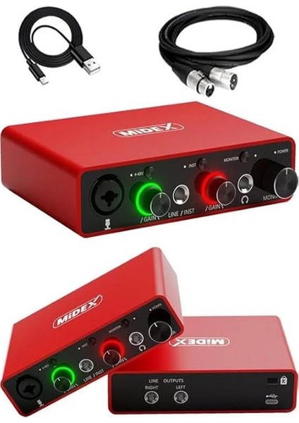 Special Paket-2 Stüdyo Ekipmanları GLX-700RD Ses Kartı Cx1 Mikrofon Kulaklık Stand modelleri