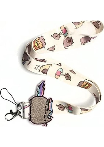 Kedi Desenli Nyan Cat Boyun Ipi ve Telefon Askısı