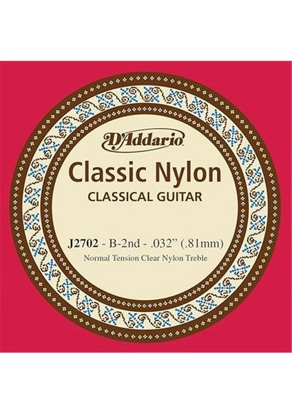 D'addario J2702 Normal Tension Tek Klasik Gitar Teli (B) fiyatları