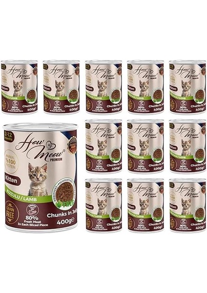 Yavru Kedi Kuzulu ve Jöleli Konserve Yaş Mama 400 gr x 12 Adet fiyatları