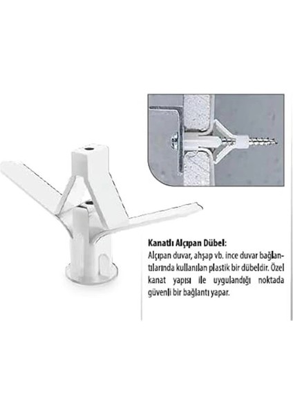 Kanatlı Alçıpan Dübeli 3 mm 500 Adet modelleri