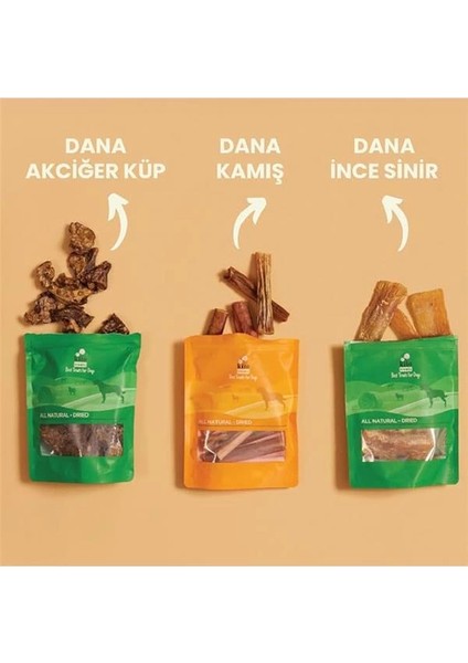 Kurutulmuş Dana Kuyruk Çiğnemelik Köpek Ödül MAMASI%100 Doğal, Glutensiz, Organik 100 Gr(Dog