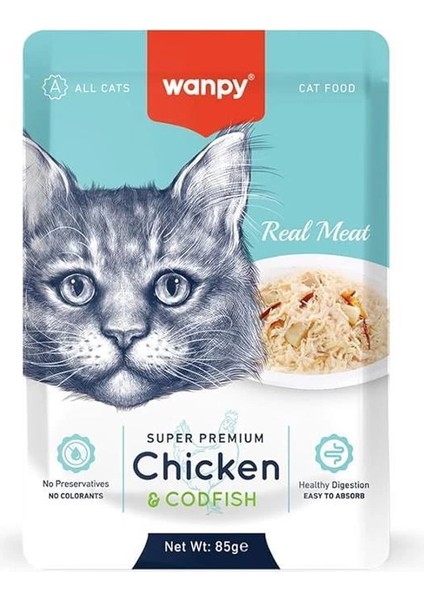 Pouch Tavuklu & Morina Balıklı Yaş Kedi Maması (85GR x 12 Adet)