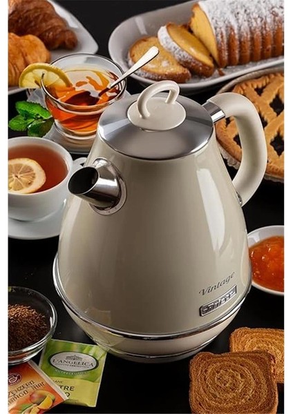 Vintage 1.7 Litre Kettle Bej modelleri