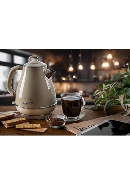 Vintage 1.7 Litre Kettle Bej fırsatları