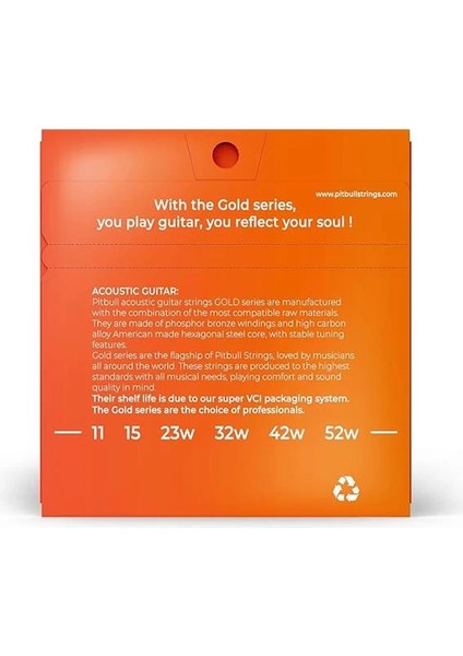 Gold Akustik Gitar Teli Gag El 11-52 Extra Light modelleri