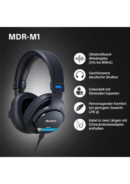 Mdr-M1 Studio Kapalı Arka Kulaklık - Kablolu, Ultra Geniş Bant Oynatma (5Hz-80kHz), Stüdyo fiyatları