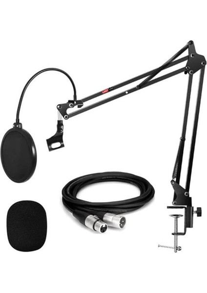 NB39PSX Set Stüdyo Masa Mikrofon Standı Pop Filtre Xlr Kablo