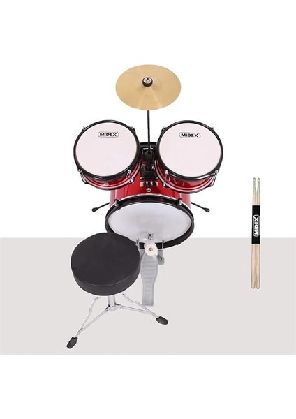 CD300X-RD Akustik Çocuk Baterisi Davulu Seti 5-14 Yaş Için Full Set fırsatları