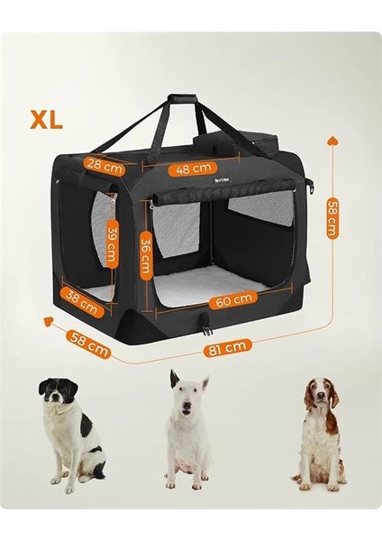 Köpek Kutusu, Köpek Çantası, Katlanabilir, 81 x 58 x 58 Cm, Siyah indirimleri