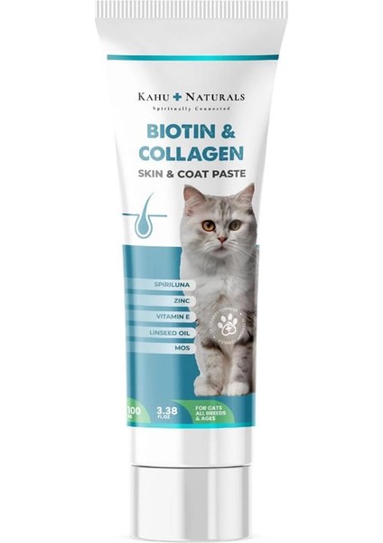 Biyotin & Kolajen Deri ve Tüy Sağlığı Kedi Maltı, Spirulina Içerikli, Tüy Dökülme