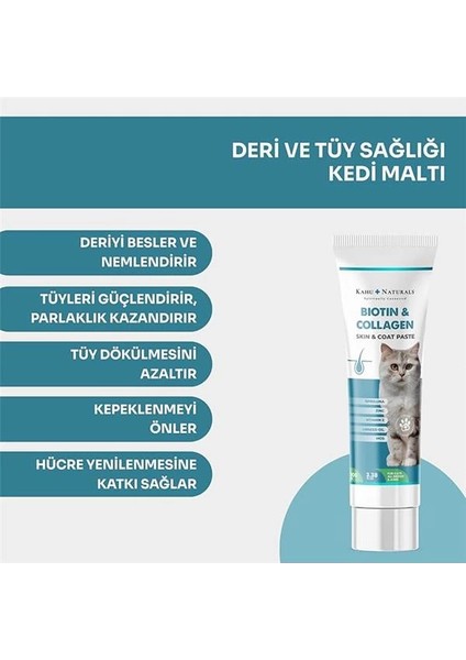 Biyotin & Kolajen Deri ve Tüy Sağlığı Kedi Maltı, Spirulina Içerikli, Tüy Dökülme fiyatları