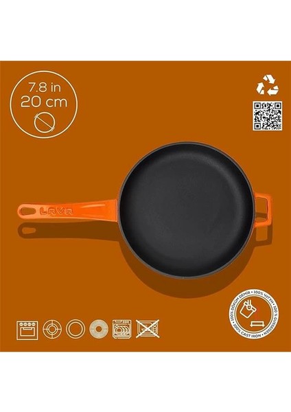 Metal Döküm Kızartma Tavası, 20 Cm, Turuncu fırsatları
