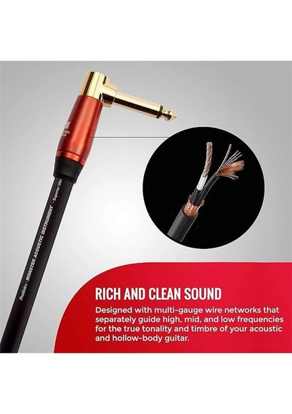 Prolink Acoustic Instrument Cable - Right Angle To Straight | 6.4mt modelleri