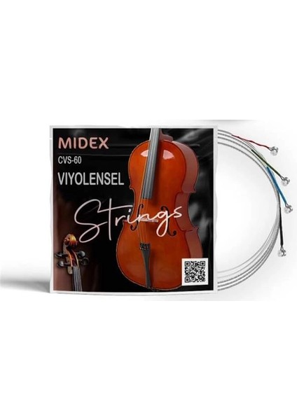 Midex Cvs-60 Kaliteli Çello Teli 1 Takım Set