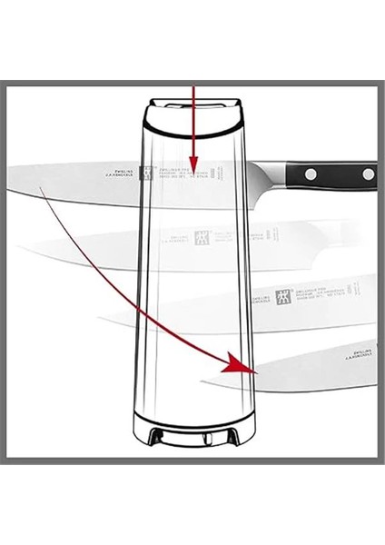 Zwilling V-Edge Bıçak Bileyici, 8 Cm, Siyah