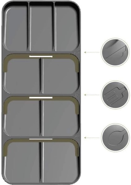 50804 9 Bölmeli Çekmece Kaşıklık, Gri fırsatları