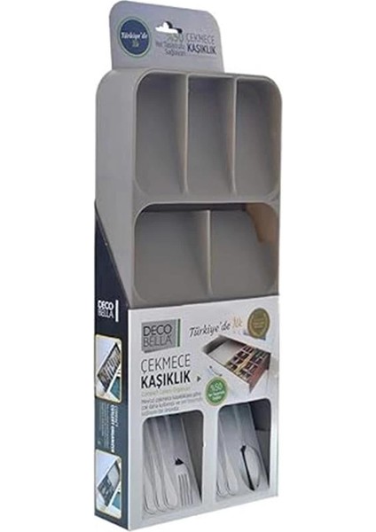 50804 9 Bölmeli Çekmece Kaşıklık, Gri