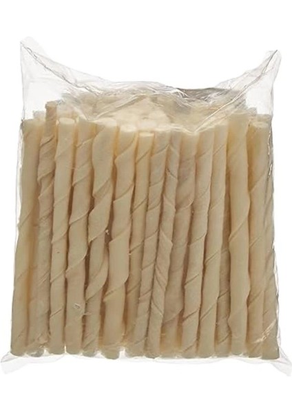 Mordimi Köpekler Için Burgu Çubuk Kemik, Ağız Sağlığı, Beyaz, 50'li, 300 gr