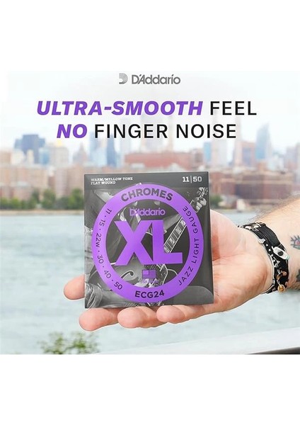 D'addario ECB80 Bas Gitar Tel Seti, Chromes, Super Light Gauge (40