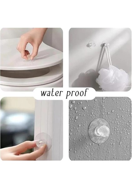 Şeffaf Kulp Kristal Başlıklı 4'lü Yapışkanlı Kulp Dolap Çekmece Kulp Tutacak Askı