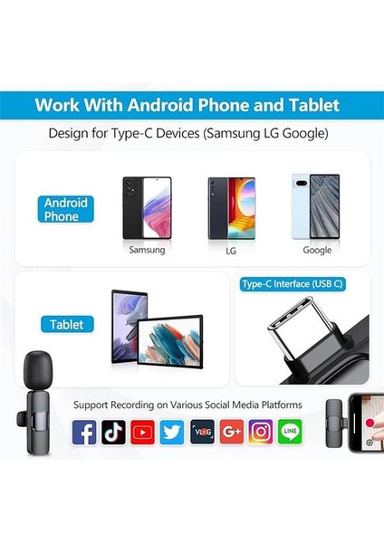Yaka Mikrofon Mini Mic USB C Android Telefon Için modelleri
