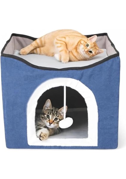 Sevimli Katlanır Taşınabilir Çok Fonksiyonlu Kapalı Kedi Evi Yatağı Kahverengi fırsatları