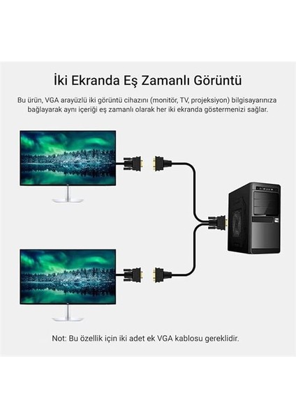 V401 VGA To 2 VGA Çoklayıcı Splitter Y Kablo modelleri