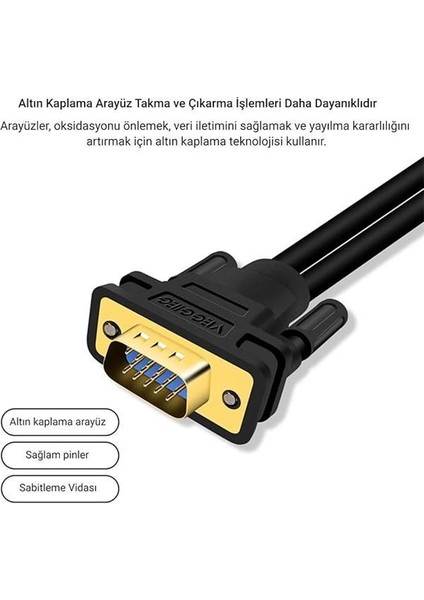 V401 VGA To 2 VGA Çoklayıcı Splitter Y Kablo fırsatları