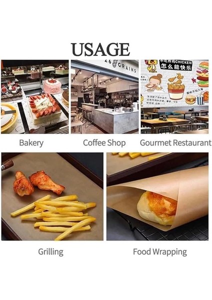 ® 50 Adet Yağlı Pişirme Kağıdı Hazır Kesilmiş 30X40 Sunum Fırın Kağıdı Yanmaz Yapışmaz Çok Amaçlı indirimleri