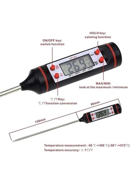 Dijital Ekranlı Mutfak Termometresi Dijital Termometre Sıcaklık Ölçer Et Süt Derece Ölçer modelleri