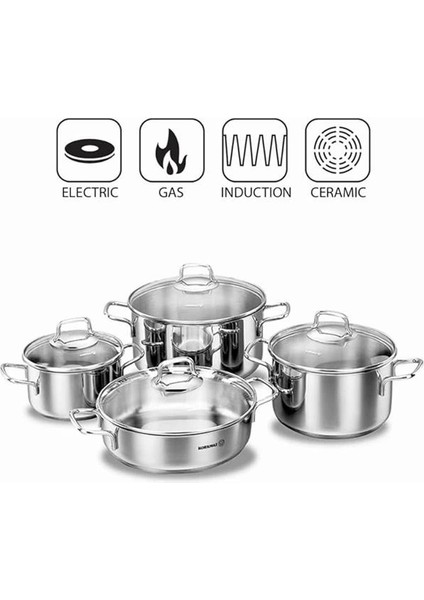 A1606 Perla 8 Parça Tencere Seti modelleri