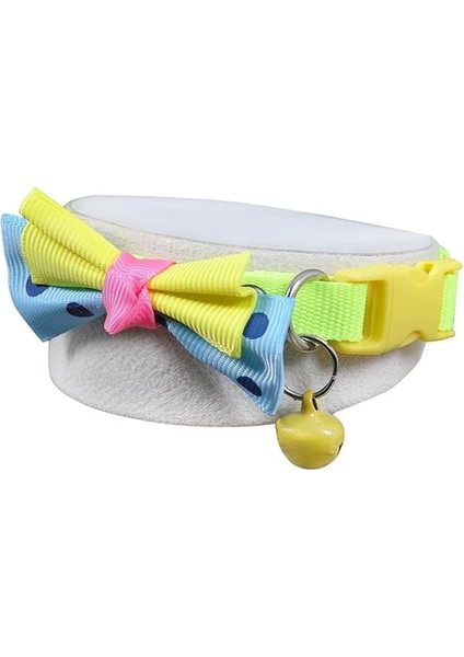 X-Perk Neon Kumaş Papyonlu Zilli Kedi Köpek Tasması Boyun Tasma Ayarlı modelleri