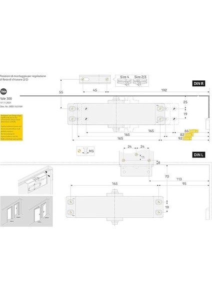Kapı Hidroliği 300 Serisi Dar Tip Montaj Ayarlı (2-4) (40-80 Kg) Kapı Yayı, Gümüş fırsatları