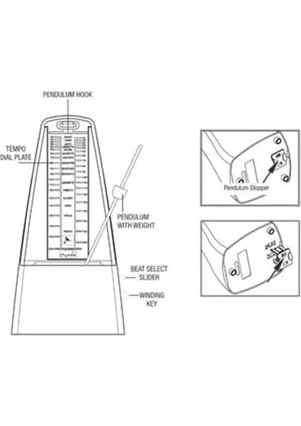 WSM-305 Wh Zilli Mekanik Metronom fırsatları