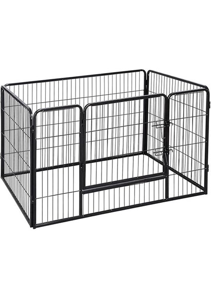 Evcil Hayvanlar Için Muhafaza, Köpek Yavrusu Çıkışı, Taşınabilir, 122 x 80 x 70 Cm, Siyah