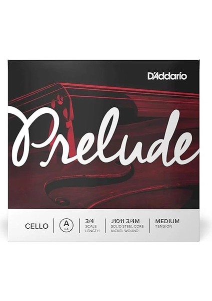 D'addario J1011 3/4m Cello Tek Tel, Prelude, A-La, 3/4 Scale, Medium Te