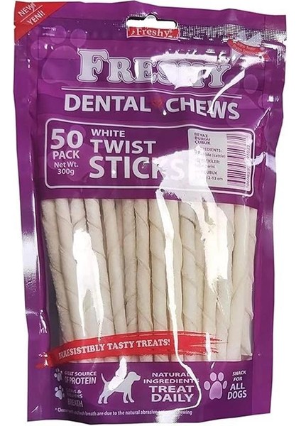 Irem Dental Twist Beyaz Burgu Çubuk 50LI. 300 gr