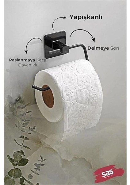 Kare Yapışkanlı Açık Tuvalet Kağıtlığı Wc Kağıtlık Tutucu Siyah KS-001 fiyatları