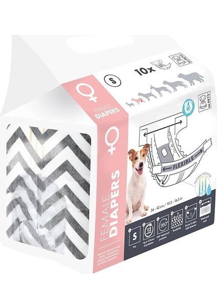 M-Pets Dıapers Dişi Köpekler Için Külot (S) 10LU